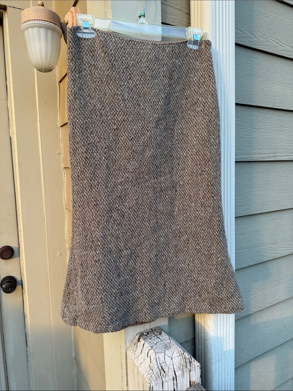 Ralph Lauren Taupe Tweed A-Line Skirt